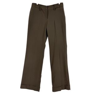Danielle B. Women's Dress Pants Sz 6 Wide Leg Mid Rise Stretch Brown Zip Closure